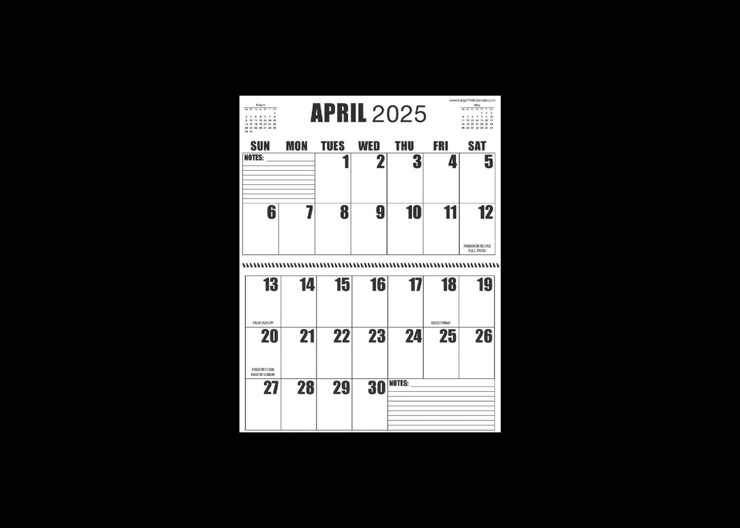 Jumbo Large Print 2025 Wall Calendar | Heavy Weight Paper | 17" x 22" open, or closed it is 17" x 11" | 13-months, January 2025 to January 2026