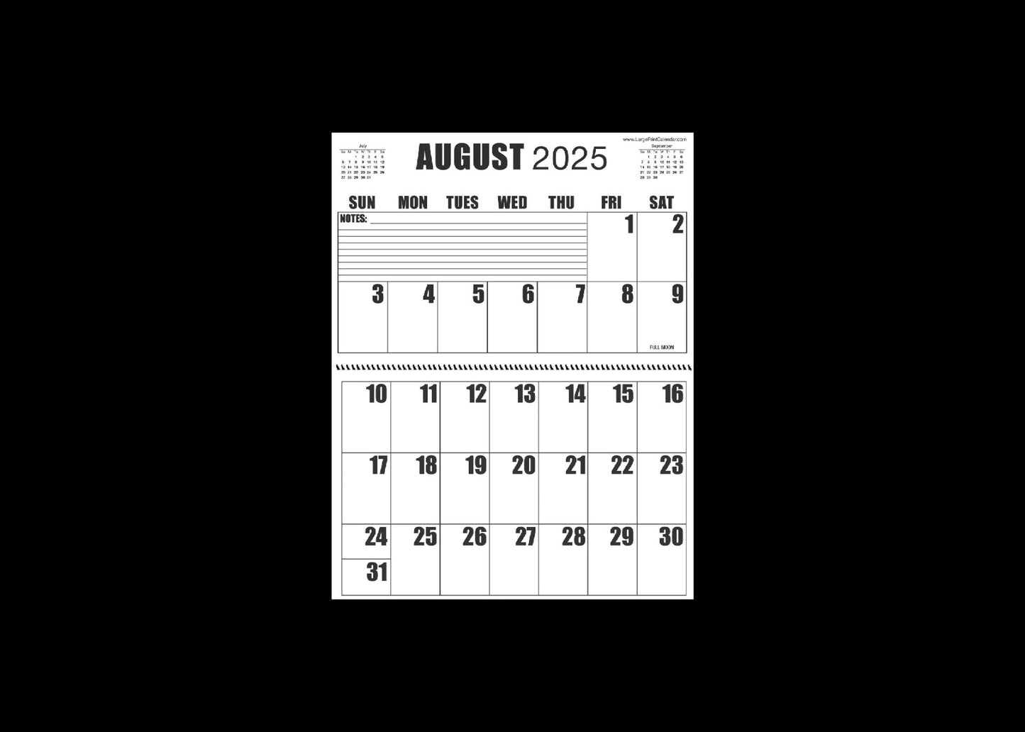 Jumbo Large Print 2025 Wall Calendar | Heavy Weight Paper | 17" x 22" open, or closed it is 17" x 11" | 13-months, January 2025 to January 2026