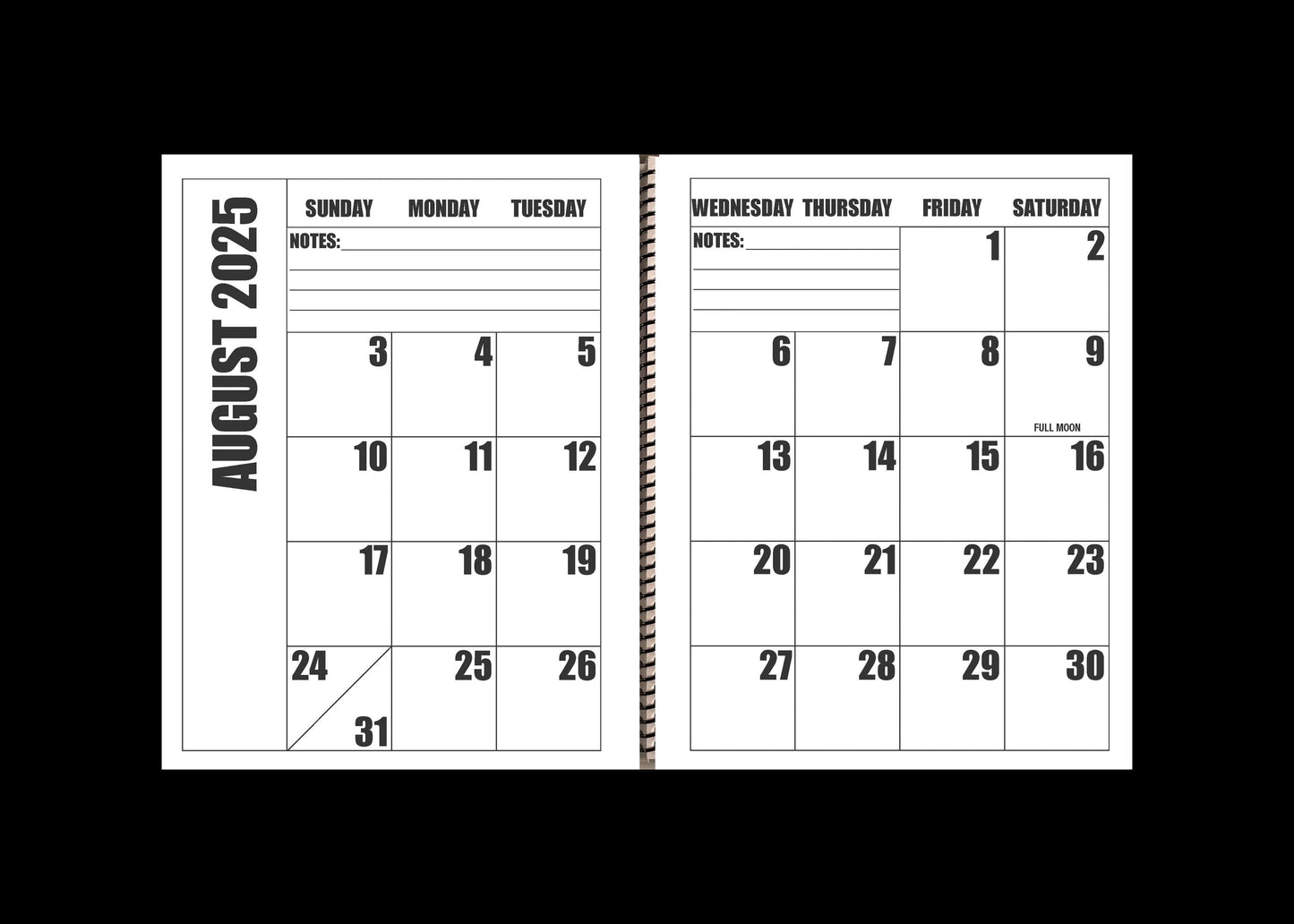 Jumbo Large Print 2025 Desktop Calendar | Heavy Weight Paper | 17" x 11" opened - 11" x 8.5" closed | 19-months, June 2025 to December 2026