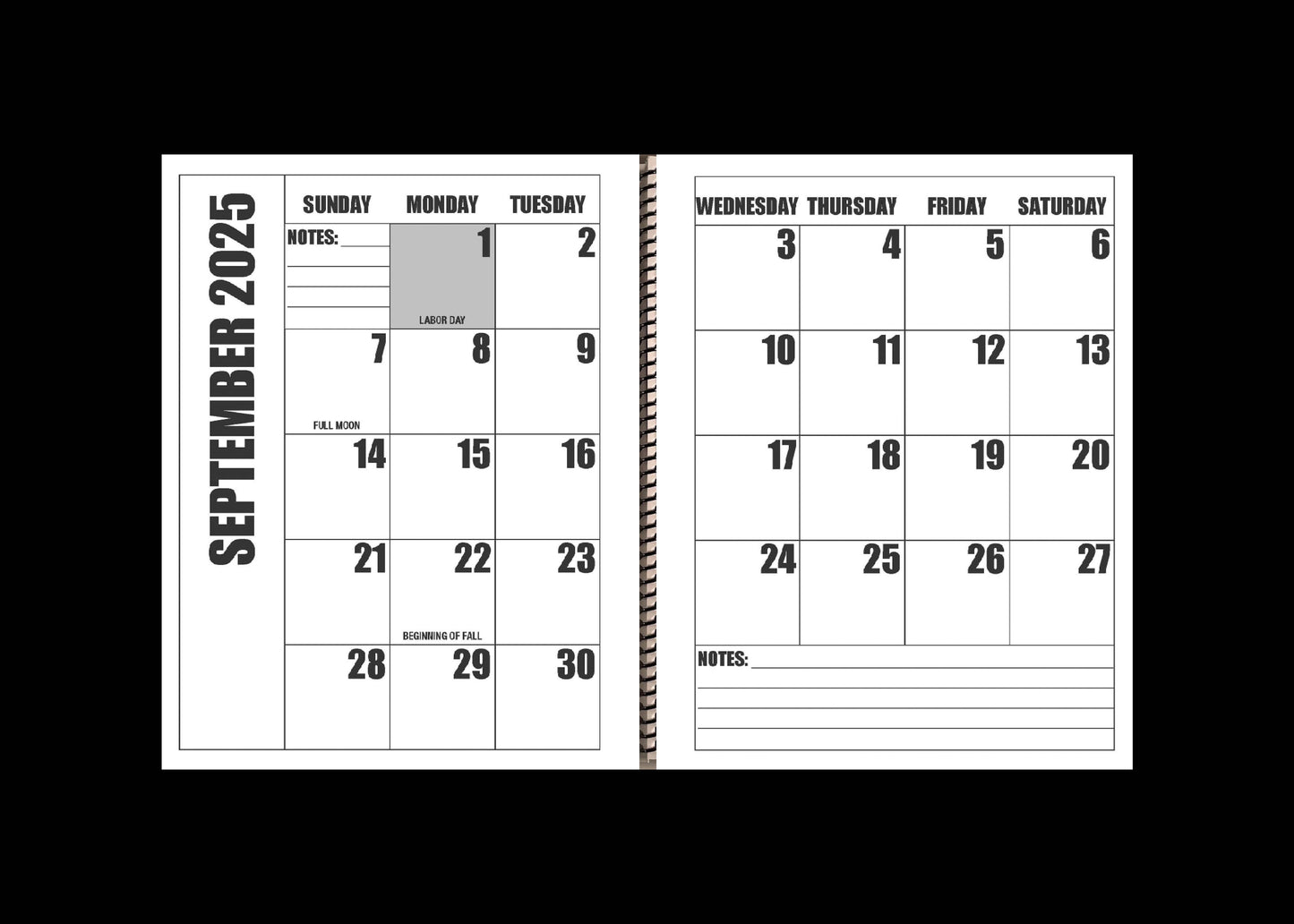 Jumbo Large Print 2025 Desktop Calendar | Heavy Weight Paper | 17" x 11" opened - 11" x 8.5" closed | 19-months, June 2025 to December 2026