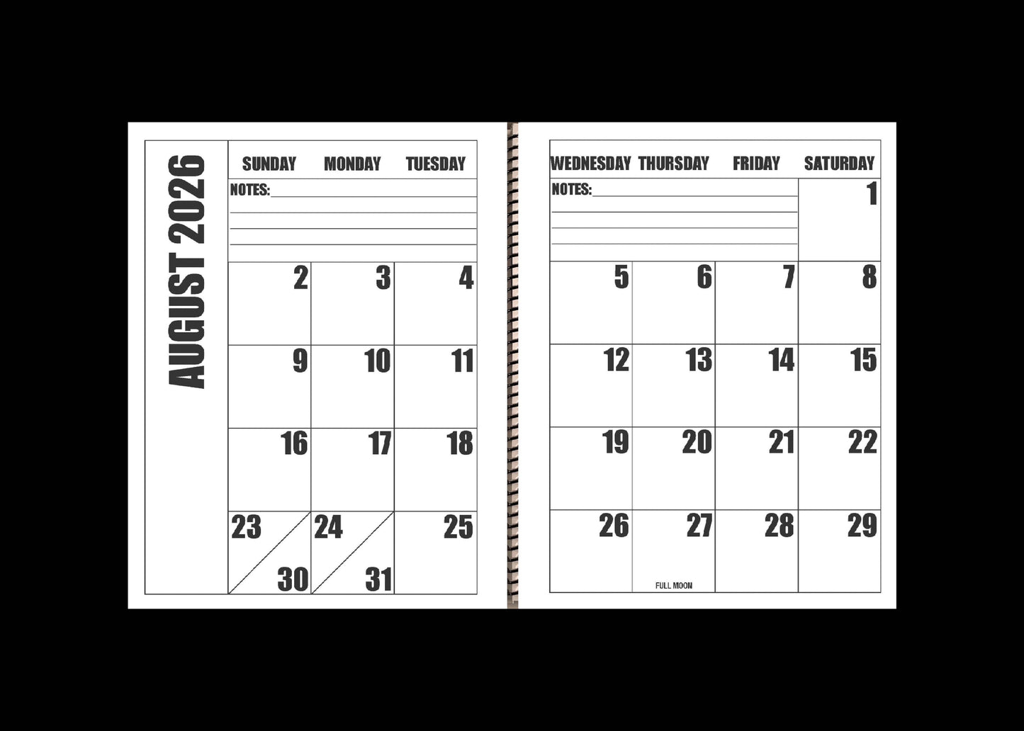 Jumbo Large Print 2025 Desktop Calendar | Heavy Weight Paper | 17" x 11" opened - 11" x 8.5" closed | 19-months, June 2025 to December 2026