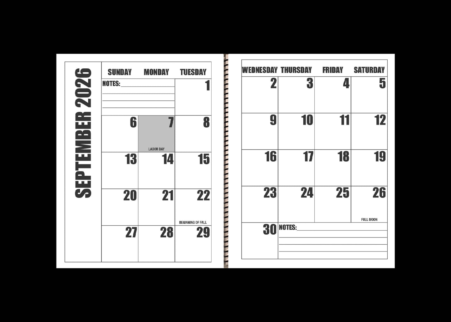 Jumbo Large Print 2025 Desktop Calendar | Heavy Weight Paper | 17" x 11" opened - 11" x 8.5" closed | 19-months, June 2025 to December 2026