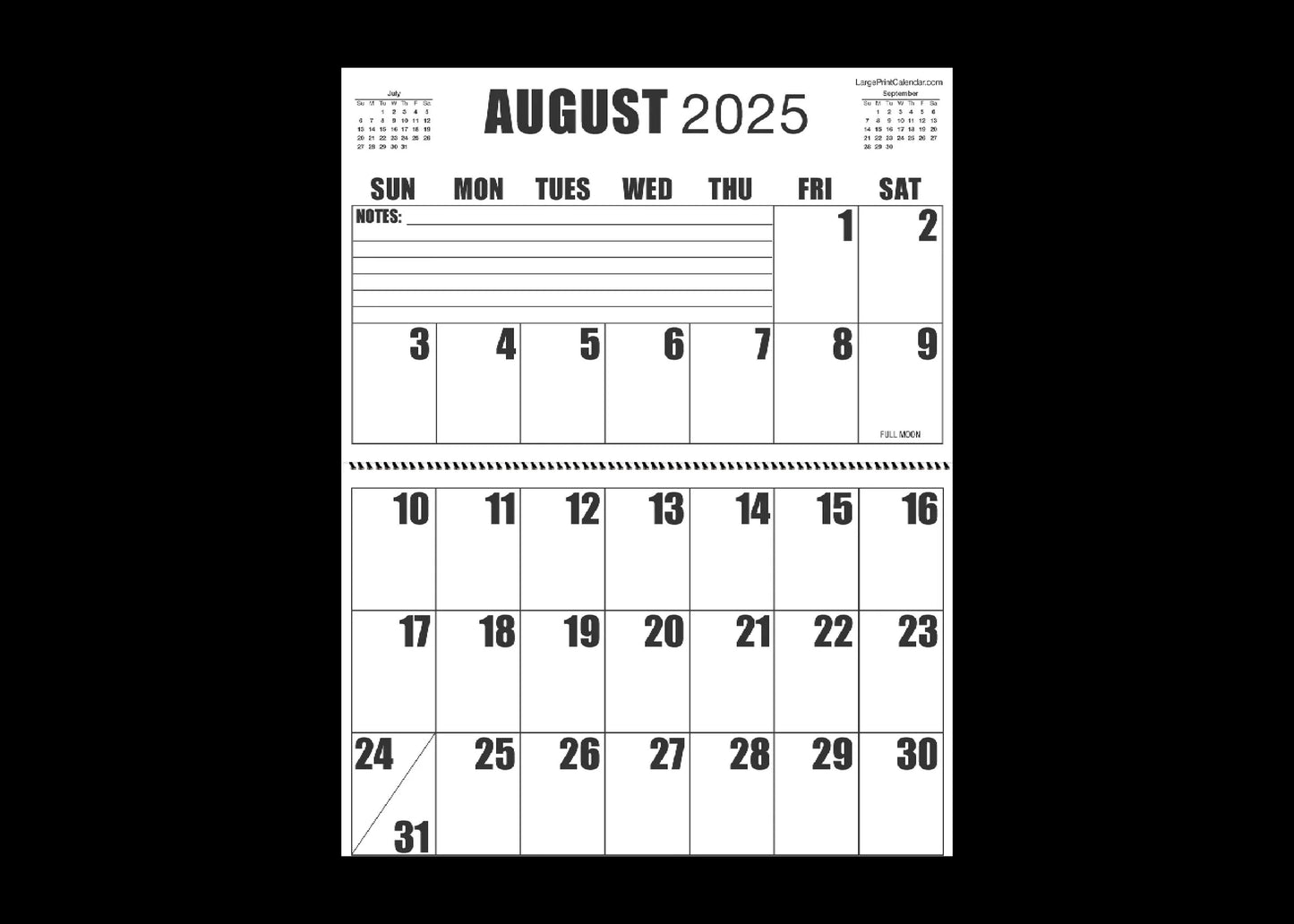 Jumbo Large Print 2025 Wall Calendar | Heavy Weight Paper | 17" x 22" open, or closed it is 17" x 11" | 13-months, January 2025 to January 2026
