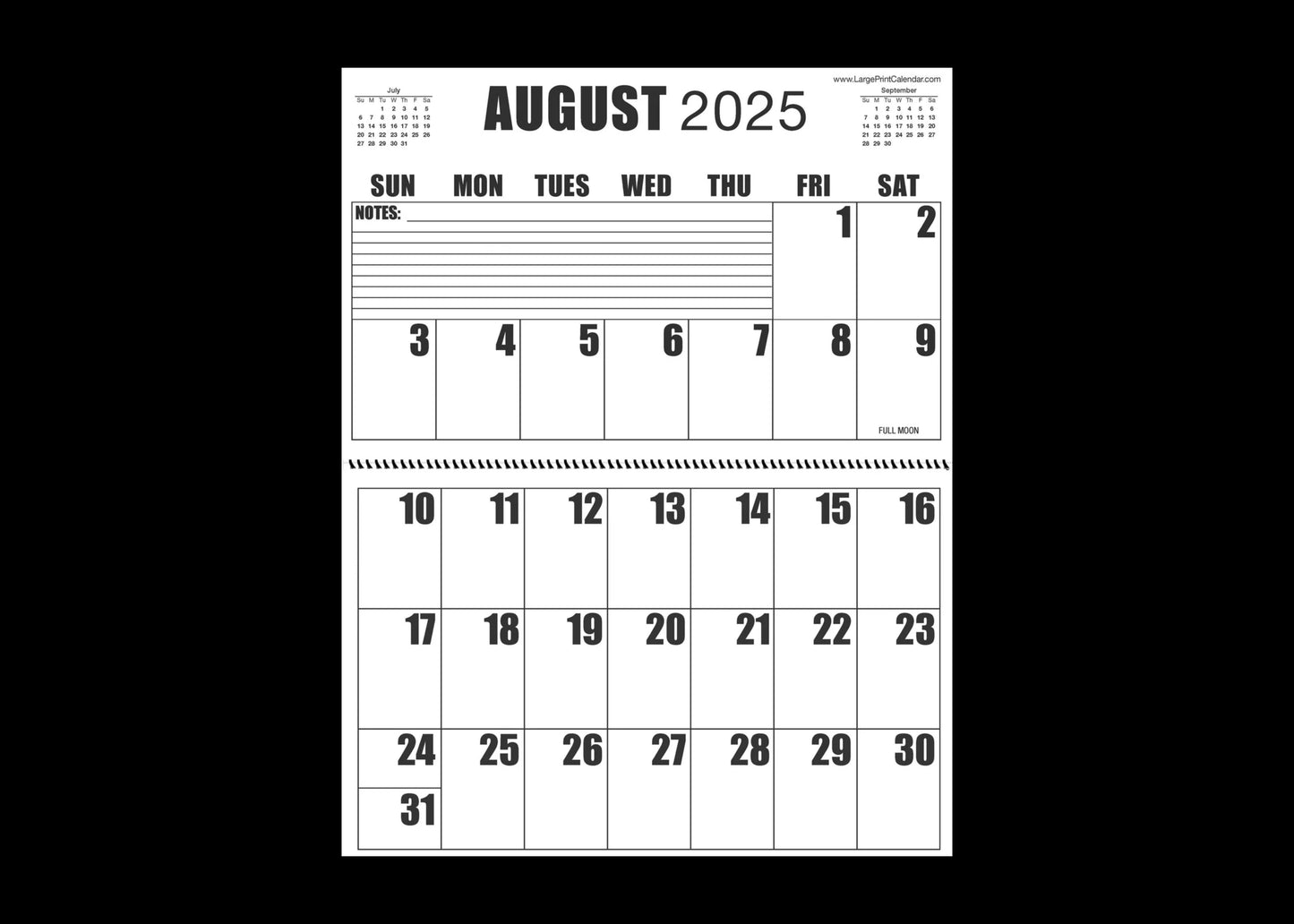Jumbo Large Print 2025 Wall Calendar | Heavy Weight Paper | 17" x 22" open, or closed it is 17" x 11" | 19-months, June 2025 to December 2026
