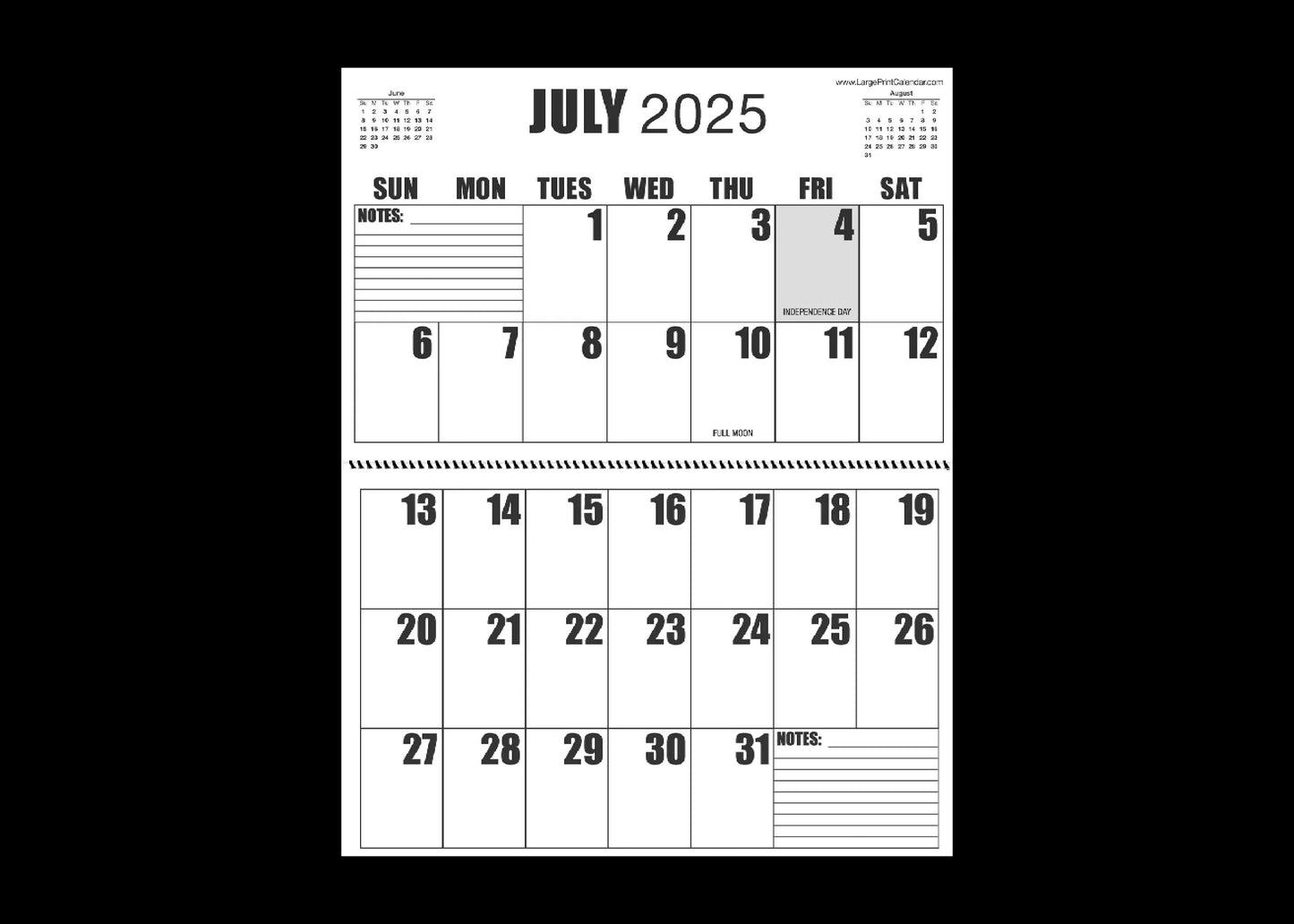 Jumbo Large Print 2025 Wall Calendar | Heavy Weight Paper | 17" x 22" open, or closed it is 17" x 11" | 13-months, January 2025 to January 2026