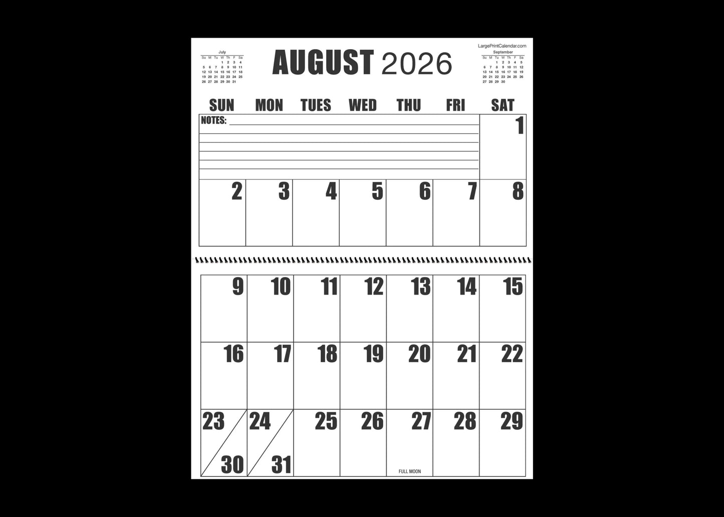 Jumbo Large Print 2025 Wall Calendar | Heavy Weight Paper | 17" x 22" open, or closed it is 17" x 11" | 19-months, June 2025 to December 2026