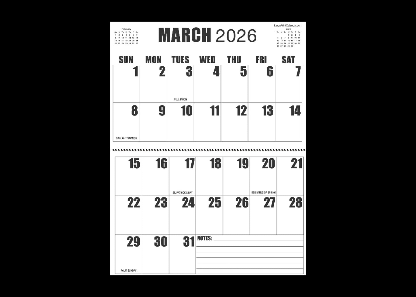 Jumbo Large Print 2025 Wall Calendar | Heavy Weight Paper | 17" x 22" open, or closed it is 17" x 11" | 19-months, June 2025 to December 2026