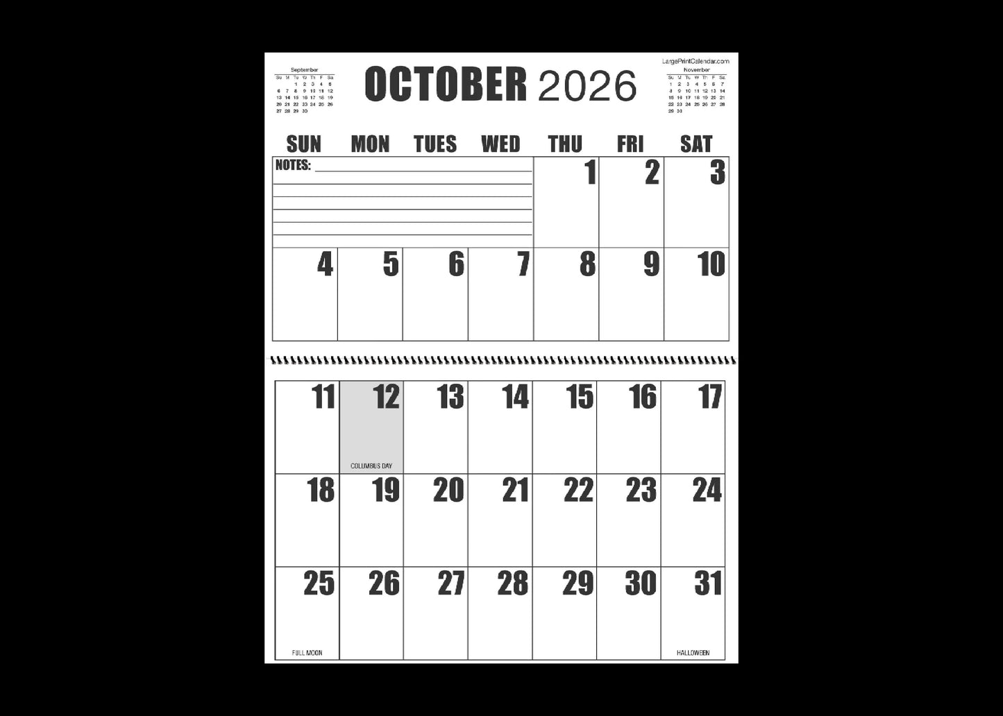 Jumbo Large Print 2025 Wall Calendar | Heavy Weight Paper | 17" x 22" open, or closed it is 17" x 11" | 19-months, June 2025 to December 2026