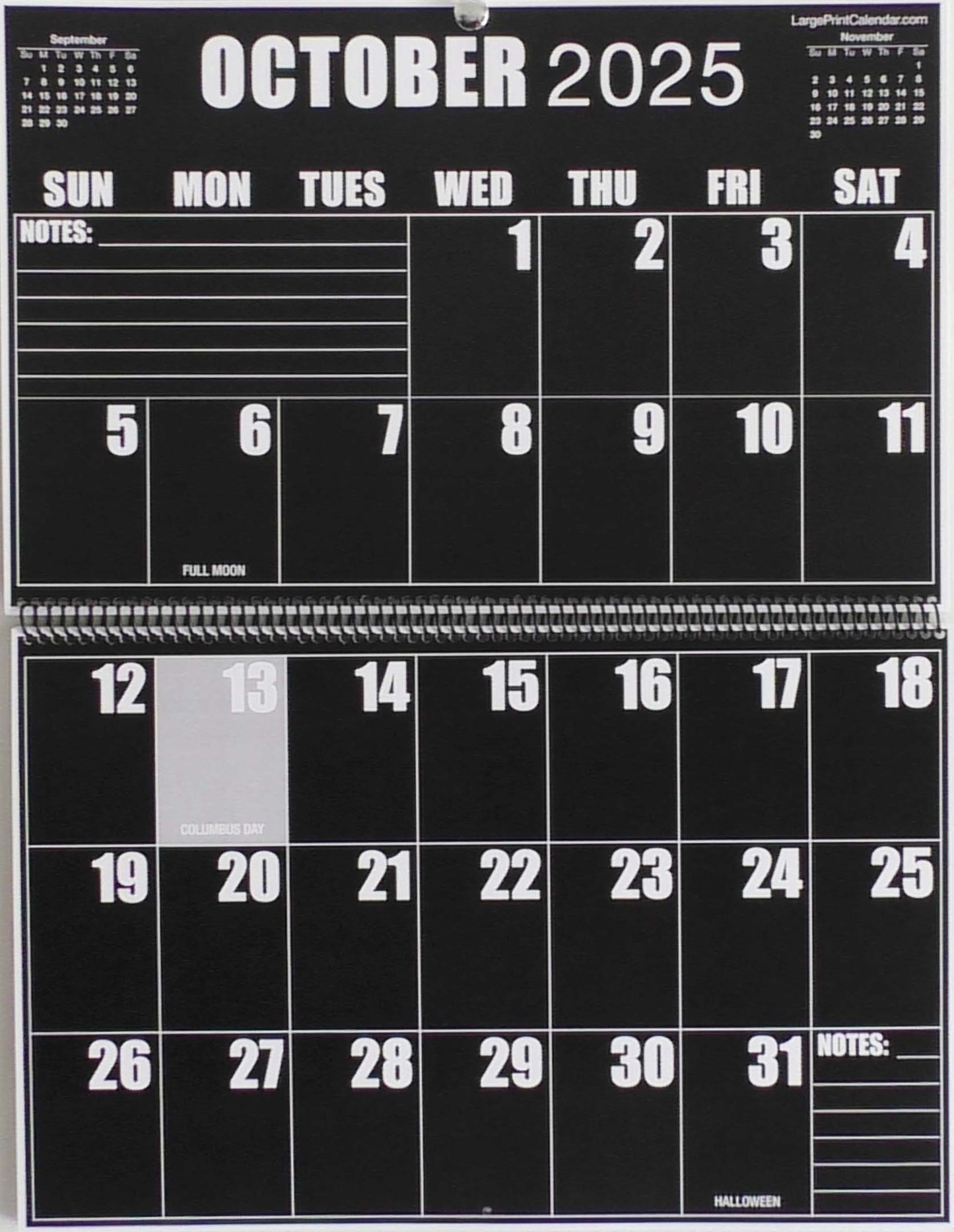Sight Line Wall Calendar | 19-months, June 2025 to December 2026 | Jumbo Large Print | Heavy Paper | 17" wide X 22" in length when open