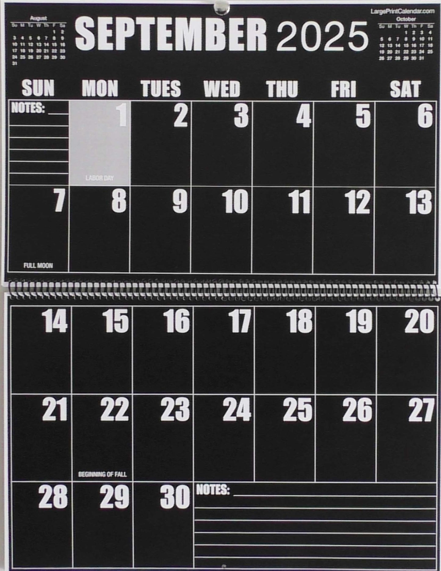 Sight Line Wall Calendar | 19-months, June 2025 to December 2026 | Jumbo Large Print | Heavy Paper | 17" wide X 22" in length when open