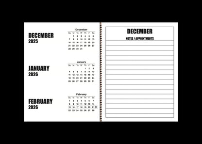 Jumbo Large Print 2025 Desktop Calendar | Heavy Weight Paper | 17" x 11" opened - 11" x 8.5" closed | 19-months, June 2025 to December 2026