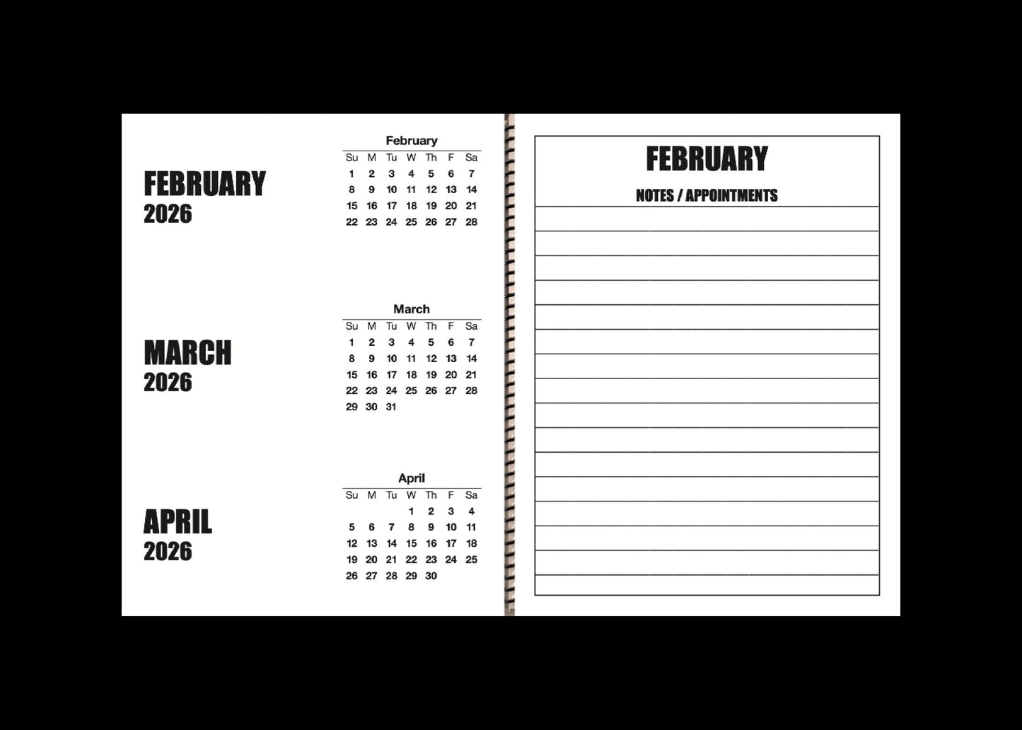 Jumbo Large Print 2025 Desktop Calendar | Heavy Weight Paper | 17" x 11" opened - 11" x 8.5" closed | 19-months, June 2025 to December 2026