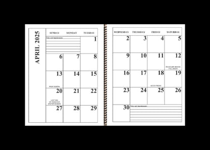 Jumbo Large Print 2025 Desktop Calendar | Heavy Weight Paper, | 17" x 11" opened up | 13-months, January 2025 to January 2026
