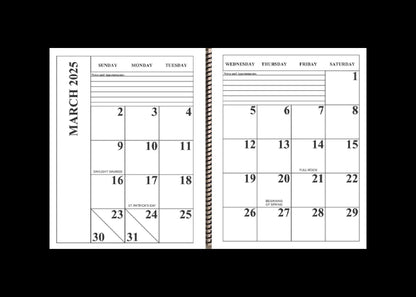Jumbo Large Print 2025 Desktop Calendar | Heavy Weight Paper, | 17" x 11" opened up | 13-months, January 2025 to January 2026