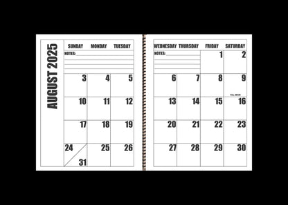 Jumbo Large Print 2025 Desktop Calendar | Heavy Weight Paper | 17" x 11" opened - 11" x 8.5" closed | 19-months, June 2025 to December 2026
