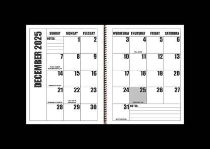 Jumbo Large Print 2025 Desktop Calendar | Heavy Weight Paper | 17" x 11" opened - 11" x 8.5" closed | 19-months, June 2025 to December 2026