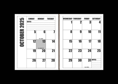 Jumbo Large Print 2025 Desktop Calendar | Heavy Weight Paper | 17" x 11" opened - 11" x 8.5" closed | 19-months, June 2025 to December 2026