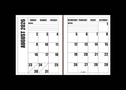 Jumbo Large Print 2025 Desktop Calendar | Heavy Weight Paper | 17" x 11" opened - 11" x 8.5" closed | 19-months, June 2025 to December 2026