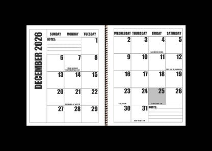 Jumbo Large Print 2025 Desktop Calendar | Heavy Weight Paper | 17" x 11" opened - 11" x 8.5" closed | 19-months, June 2025 to December 2026