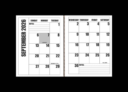 Jumbo Large Print 2025 Desktop Calendar | Heavy Weight Paper | 17" x 11" opened - 11" x 8.5" closed | 19-months, June 2025 to December 2026