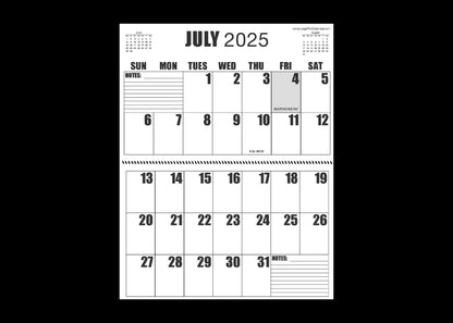 Jumbo Large Print 2025 Wall Calendar | Heavy Weight Paper | 17" x 22" open, or closed it is 17" x 11" | 13-months, January 2025 to January 2026