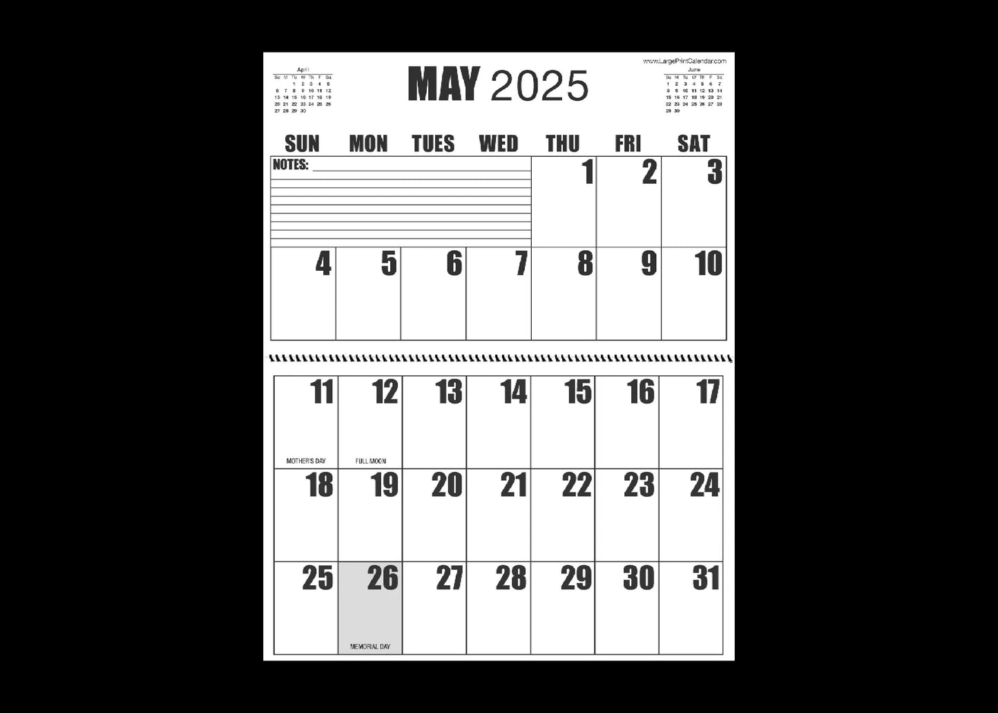Jumbo Large Print 2025 Wall Calendar | Heavy Weight Paper | 17" x 22" open, or closed it is 17" x 11" | 13-months, January 2025 to January 2026