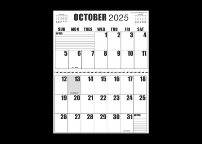 Jumbo Large Print 2025 Wall Calendar | Heavy Weight Paper | 17" x 22" open, or closed it is 17" x 11" | 19-months, June 2025 to December 2026