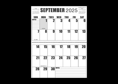 Jumbo Large Print 2025 Wall Calendar | Heavy Weight Paper | 17" x 22" open, or closed it is 17" x 11" | 13-months, January 2025 to January 2026