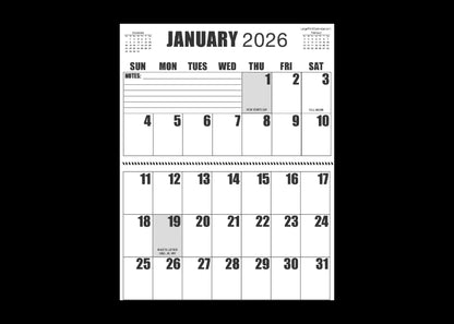 Jumbo Large Print 2025 Wall Calendar | Heavy Weight Paper | 17" x 22" open, or closed it is 17" x 11" | 13-months, January 2025 to January 2026