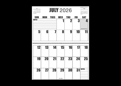Jumbo Large Print 2025 Wall Calendar | Heavy Weight Paper | 17" x 22" open, or closed it is 17" x 11" | 19-months, June 2025 to December 2026