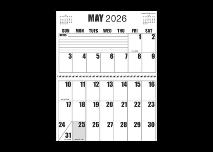 Jumbo Large Print 2025 Wall Calendar | Heavy Weight Paper | 17" x 22" open, or closed it is 17" x 11" | 19-months, June 2025 to December 2026