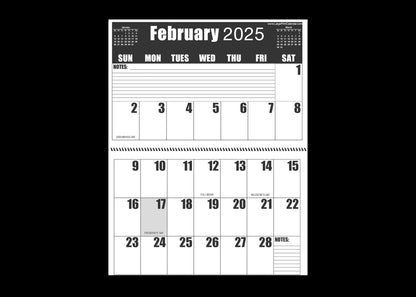 Jumbo Large Print 2025 High Contrast Wall Calendar | Heavy Paper | 13-Months, January 2025 to January 2026 | 17" wide X 22" in length when open.