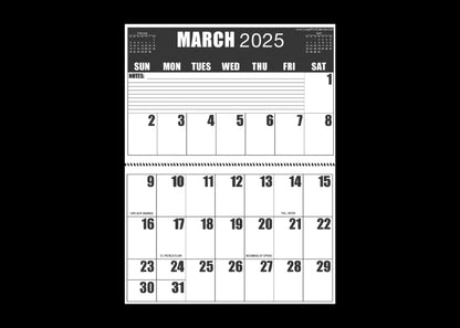 Jumbo Large Print 2025 High Contrast Wall Calendar | Heavy Paper | 13-Months, January 2025 to January 2026 | 17" wide X 22" in length when open.