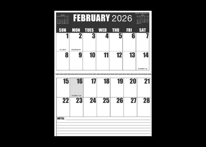 Jumbo Large Print 2025 High Contrast Wall Calendar | 17" x 22" open, or closed it is 17" x 11" | 19-months, June 2025 to December 2026