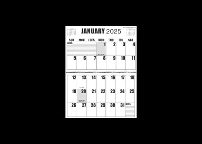 Jumbo Large Print 2025 Wall Calendar | Heavy Weight Paper | 17" x 22" open, or closed it is 17" x 11" | 13-months, January 2025 to January 2026