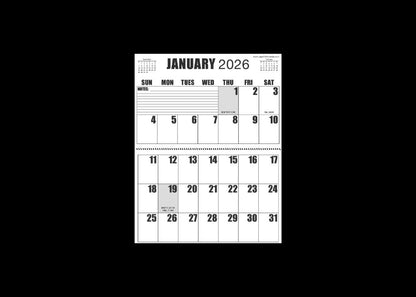 Large Print 2025 Letter Size Wall Calendar |Heavy Weight Paper | 17" x 11" hanging - 11" x 8.5" closed | 13-months, January 2025 to January 2026