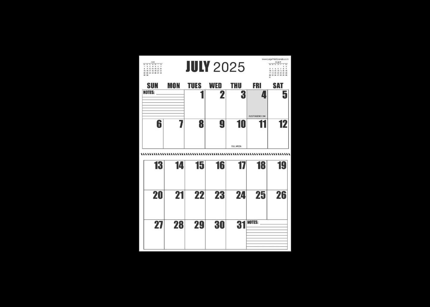 Jumbo Large Print 2025 Wall Calendar | Heavy Weight Paper | 17" x 22" open, or closed it is 17" x 11" | 13-months, January 2025 to January 2026