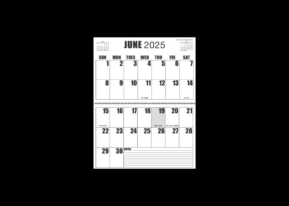 Large Print 2025 Letter Size Wall Calendar |Heavy Weight Paper | 17" x 11" hanging - 11" x 8.5" closed | 13-months, January 2025 to January 2026