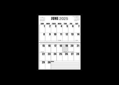 Large Print 2025 Letter Size Wall Calendar |Heavy Weight Paper | 17" x 11" hanging - 11" x 8.5" closed | 13-months, January 2025 to January 2026