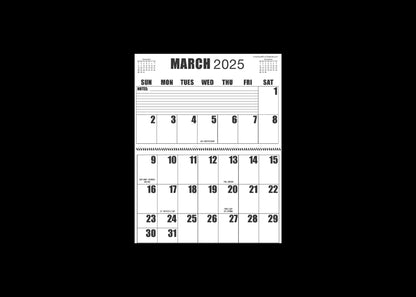 Jumbo Large Print 2025 Wall Calendar | Heavy Weight Paper | 17" x 22" open, or closed it is 17" x 11" | 13-months, January 2025 to January 2026