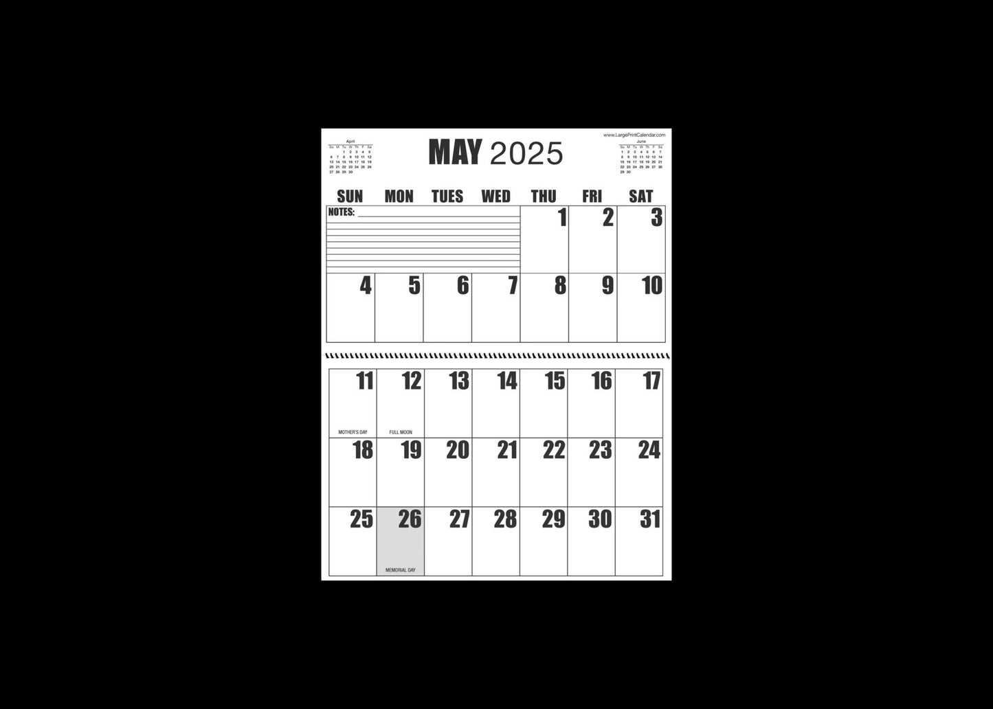 Jumbo Large Print 2025 Wall Calendar | Heavy Weight Paper | 17" x 22" open, or closed it is 17" x 11" | 13-months, January 2025 to January 2026