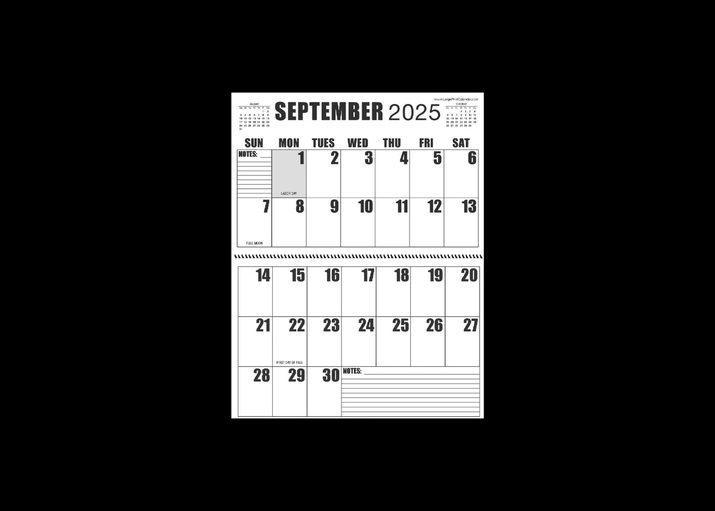 Jumbo Large Print 2025 Wall Calendar | Heavy Weight Paper | 17" x 22" open, or closed it is 17" x 11" | 13-months, January 2025 to January 2026