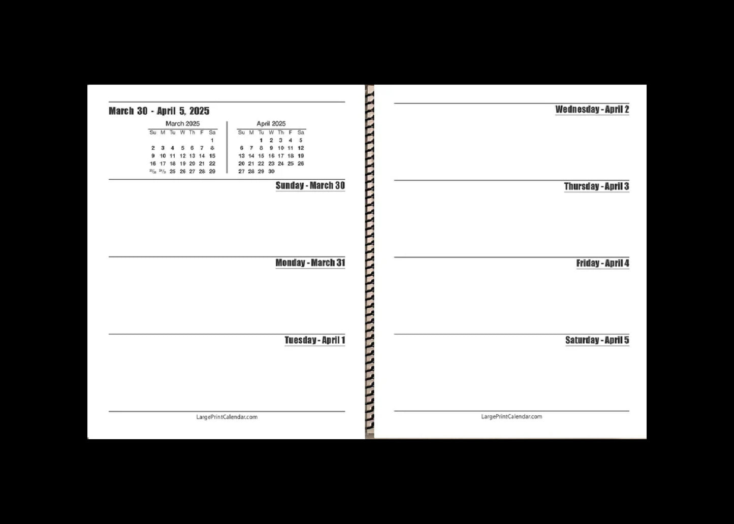 Jumbo Large Print Weekly Planner 2025 | Heavy Weight Paper, | 17" x 11" hanging - 11" x 8.5" closed |  13-months, January 2025 to January 2026