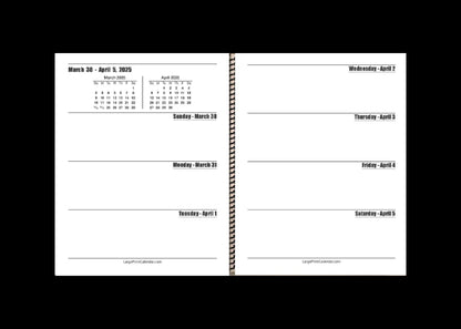 Jumbo Large Print Weekly Planner 2025 | Heavy Weight Paper, | 17" x 11" hanging - 11" x 8.5" closed |  13-months, January 2025 to January 2026
