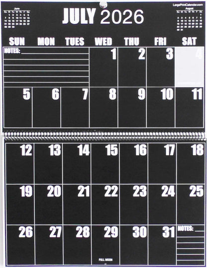 Sight Line Wall Calendar | 19-months, June 2025 to December 2026 | Jumbo Large Print | Heavy Paper | 17" wide X 22" in length when open